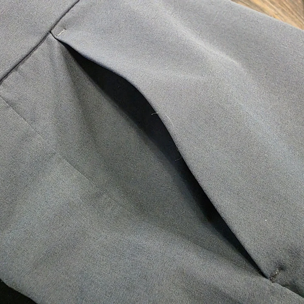 LIBIN Mens 32W x 30L Gray‎ Polyester Flat Front Performance Dress Pants